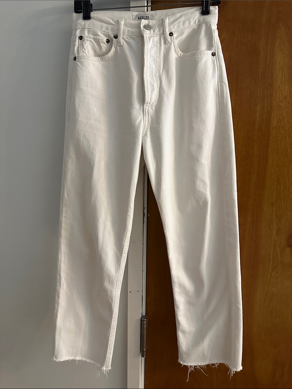 Agolde White Relaxed Straight-Leg Woman’s Jeans